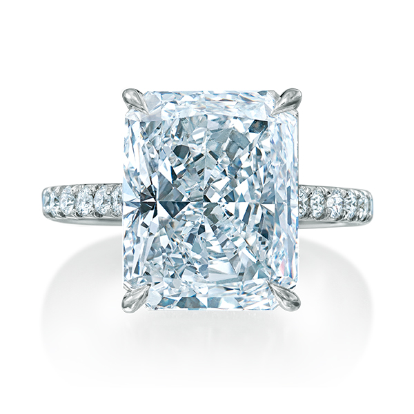Platinum Radiant-Cut Diamond Ring